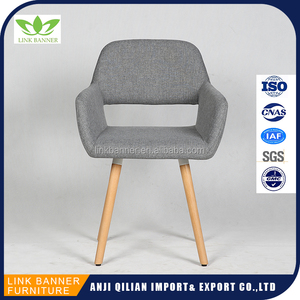 Emes LK510-1 Diseño Simple Sólido Restaurante Silla De Madera De Haya Con Asiento Tapizado De Tela - Product Image 1