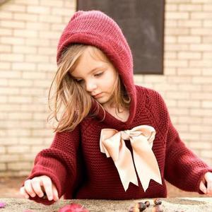 Maglione con cappuccio Pullover da <span class=keywords><strong>bambina</strong></span> maglia semplice a manica lunga all'uncinetto vestiti per bambini con frange di nappe Pullover maglione lavorato a maglia - Product Image 2