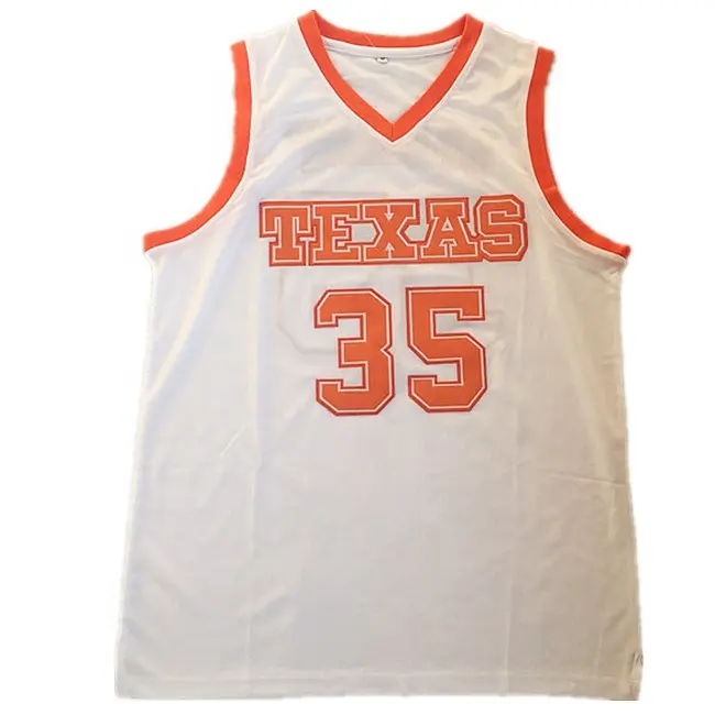 כדורסל ג 'רזי רקמה תפור Mens טקסס Longhorns קווין דוראנט #35 בציר חולצה