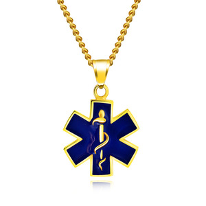 Liontin simbol medis tahan air Promo Marlary modis gaya Retro perhiasan Hexagram Caduceus liontin <span class=keywords><strong>ID</strong></span> medis - Product Image 3