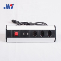 瑞士类型 3 路弹出电源角插座与 usb 充电器