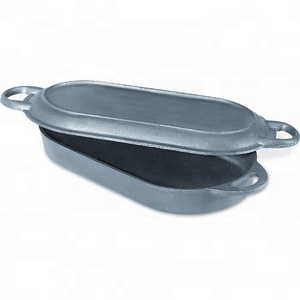 Poêle en fonte brute cuisine, grande Casserole, poêle à <span class=keywords><strong>poisson</strong></span> avec couvercle/pot - Product Image 2
