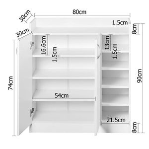 שתי דלתות עץ נעל אחסון קבינט ארון מעמד Rack יחידה מסדרון ריהוט - Product Image 3