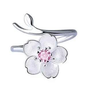Новое поступление, кольца с цветком вишни для женщин, Женское кольцо регулируемого размера, модные ювелирные изделия