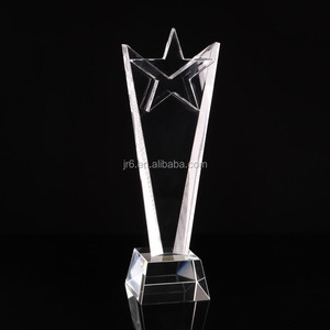 Cadeaux d'affaires Fait Main Cinq Étoiles Personnalisé Trophée de Cristal - Product Image 3