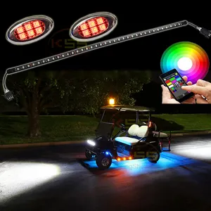 רב צבע אור RGB שינוי צבע רכב Pod אור עמיד למים אור LED שלט רחוק אוטומטי LED הנורה