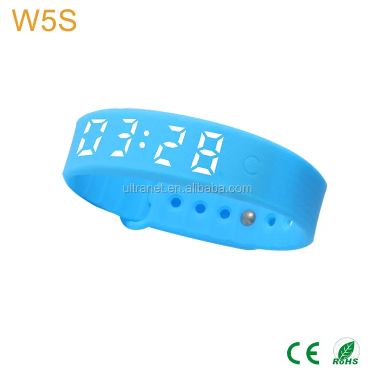 Vibrating alarm smart watch silicone USB charging countdown timer wrist led watch for men woman