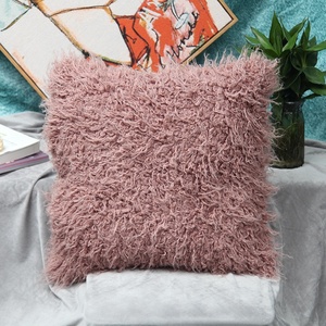 De peluche de felpa de piel sintética de funda de almohada de cama decorativa cálido suave almohada cubierta - Product Image 4
