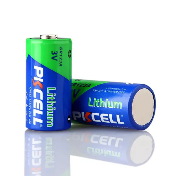 Горячая Распродажа, Limno2 PKCELL бренд 3 вольт Cr 123A Cr123A Cr17345 1500Mah 3 V фото литиевая батарея