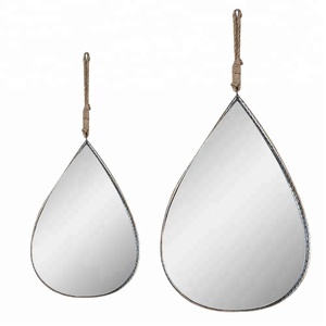 Salon loft industriel en fer forgé créatif goutte à goutte larme forme <span class=keywords><strong>miroir</strong></span> mural 2 pièces - Product Image 1