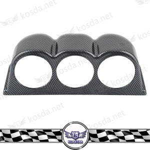 Jauge de tableau de bord à 3 trous en carbone universel de 2 pouces 52mm avec support pour voiture - Product Image 5
