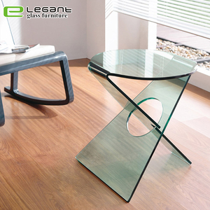 Home Hotel Furniture <strong>Curved</strong> <strong>Glass</strong> <strong>Coffee</strong> Side <strong>Table</strong> - Product Image 3