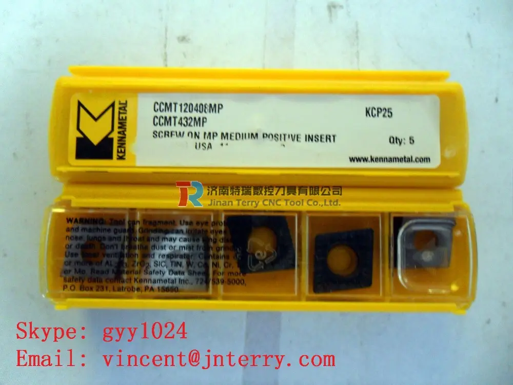 Kennametal engraving tool on metal CCMT120408MP KCP25