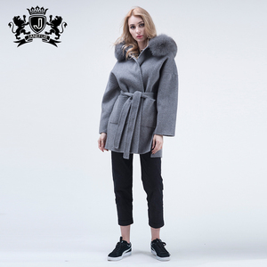 Женская Зимняя шерстяная куртка с мехом лисы - Product Image 2