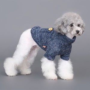 팔레오 애완동물 의류 심플한 고양이 강아지 패션 점퍼 의류 맞춤형 겨울 애완견 니트 후드 스웨터 의류 - Product Image 3
