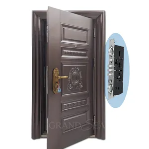 Porta di Sicurezza in Acciaio <span class=keywords><strong>a</strong></span> <span class=keywords><strong>Due</strong></span> <span class=keywords><strong>Ante</strong></span> di Alta Qualità per Ingresso Villa, Design Insonorizzato in Rame di Lusso - Product Image 6
