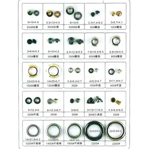 Wholesale Customized High Quality Ring Black 5mm to 60mm Metal Eyelet Grommets for Shoes/bag/garment Curtain Customized Logo