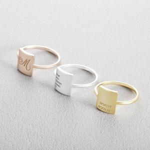 Inspire Stainless Steel Jewelry Personalized Custom Engraved <strong>Dainty</strong> <strong>Ring</strong> Everyday Statement <strong>Ring</strong> Minimalist Stacking <strong>Ring</strong> - Product Image 3