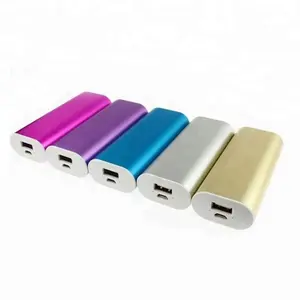 Power Bank Alliage d'aluminium Multicolore Mini Portable 18650 Port de charge de batterie USB 5600mah Power Bank