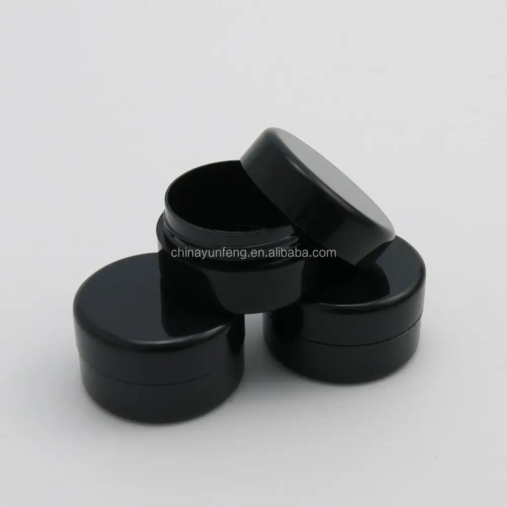 गर्म बिक्री छोटे 10g सभी काले पीपी प्लास्टिक क्रीम मरहम जार, 10cc कॉस्मेटिक कंटेनर