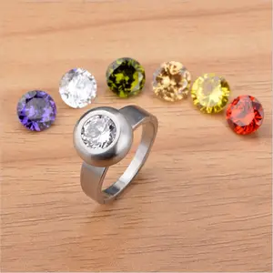 Yiwu aceon נירוסטה בורג אגוז טבעת תכשיטים לשינוי אבן המזל
