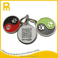 Etiquetas de metal con código qr para mascotas, novedad, venta al por mayor, 2016