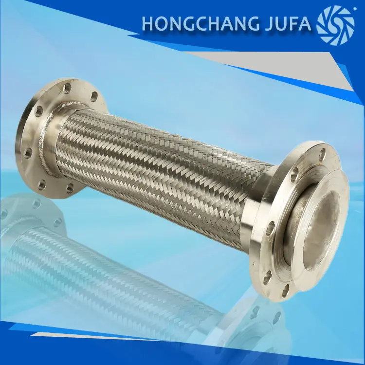 Flange connection ss316 flexible braided hose with corrugated inner tube