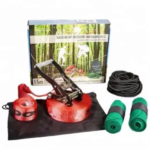 Custom Printed Stand Slackline Set Playline Pro Kit Kids Walk Line With Training Line Tree Protectors