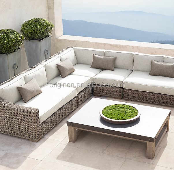 Customized Classic Outdoor Living Room Furniture Rattan Sectional Sofa
