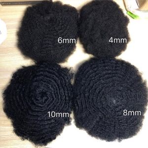 6mm 8mm 10mm 12mm 15mm Wave Unit Men Afro Hair <strong>Toupee</strong> for Black Men - Product Image 2