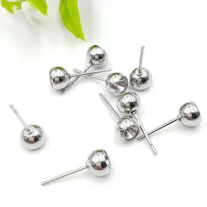 Pendiente de Teel sin costuras, base vacía para DIY 2/3/4mm de diamante, accesorios para pendientes de bisel redondo