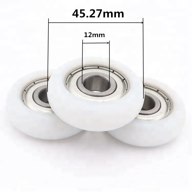 Kasnak 12*45.27*14.33mm OEM R nut rad nylon pulley 6201zz schrank riemenscheiben für schiebetür schublade roller