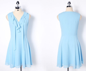 Azul claro costumbre vestidos de gasa collar de la colmena de <span class=keywords><strong>los</strong></span> vestidos para las mujeres - Product Image 6