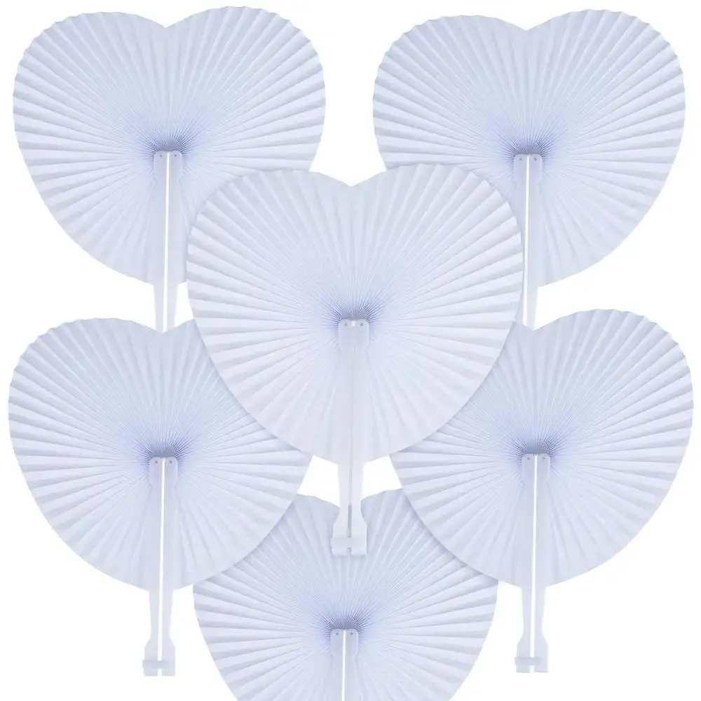 Hotsell Folding Fans White Paper Fans Assortment for Wedding Decoration and Party Favors