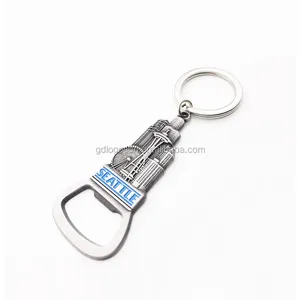 USA Souvenir Metal Bottle Opener Keychain Custom Seattle Souvenirs Building Bottle Opener Keyring