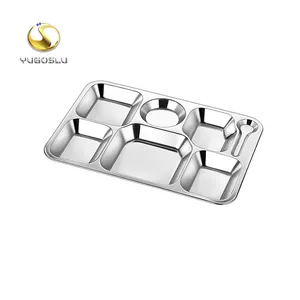 China Supplier Wholesale Manufacturing Factory Prices Amazon Stainless Steel Snack tablett Rectangular 5 fach abendessen platte