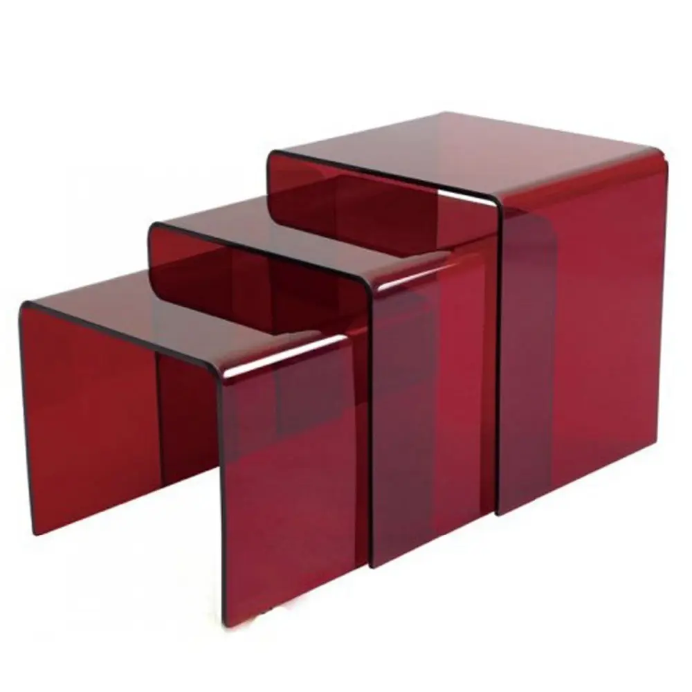 Красная акриловая консоль, прикроватный столик, стул для кофейного столика Lucite