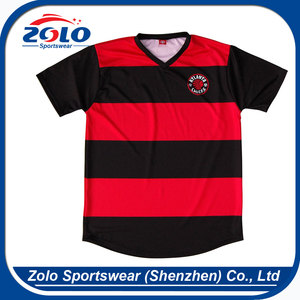 2017 New style embroidered flat Knitted stripe soccer sets uniform - Product Image 1