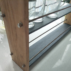<span class=keywords><strong>3</strong></span> Niveau Moderne Contemporain Style Commercial Ardoise En Bois Étagère À Épices - Product Image 5