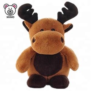 New Christmas Gift Brown Elk Plush Reindeer Toy Wholesale Cheap Custom Cute Kids Soft Deer Toy Fashion Xmas Plush Stuffed Moose