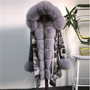 Ladies Rabbit Fur Lining Warm Fur <strong>Winter</strong> Clothes Real Fox Fur Parka <strong>Coats</strong> - Product Image 4
