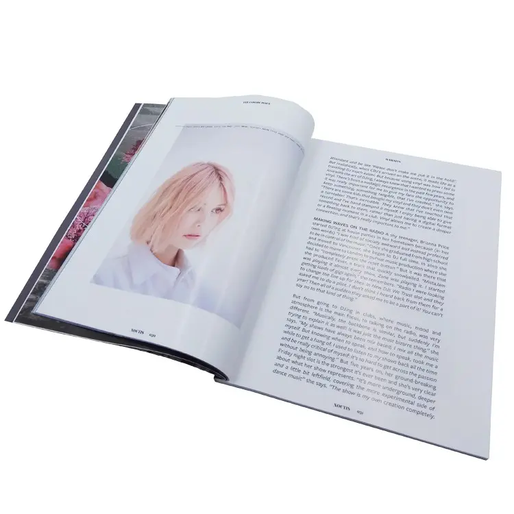 Free Sample Book Printing Perfect Binding Hardcover Book Glossy Fashion Magazines Full Colors Printing Service