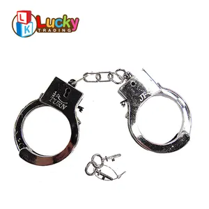 Cheap Police Pretend Playing Toy Fashion Pretend Police Set Toys Electroplate Kids Play Handcuffs for Party