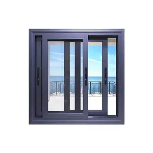 General Reception Interior Aluminum Profile ThreeTrack Sliding Window