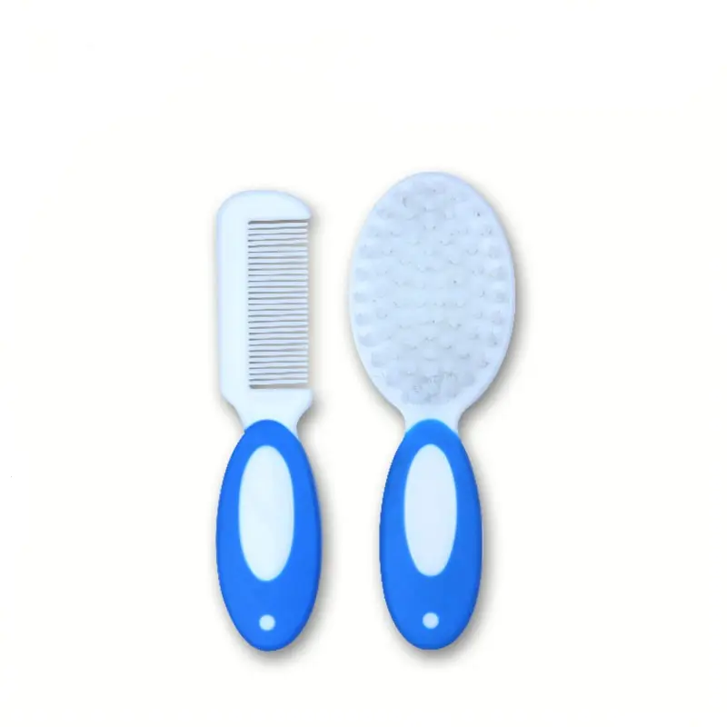 Cute baby grooming kit blue color hair comb baby care set