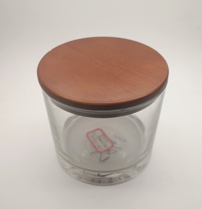 Vaso di candela coperchio in legno personalizzato dipinto marrone legno <span class=keywords><strong>con</strong></span> <span class=keywords><strong>guarnizione</strong></span> - Product Image 3