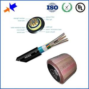 Adss Cable Price Supplier ADSS Single Jacket MDPE Sheath 12/24 Core SM G652D FRP 1.9mm 100m Span Fiber Optic Cable