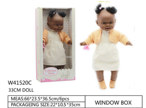 Poupée africaine de 14 pouces avec peau noire, poupées réalistes pour enfants - Product Image 2