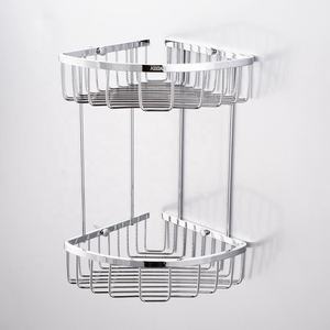 KEDAH haute qualité 2 étages douche caddy coin étagère <span class=keywords><strong>de</strong></span> salle <span class=keywords><strong>de</strong></span> bain en laiton chromé salle <span class=keywords><strong>de</strong></span> bain étagère - Product Image 3