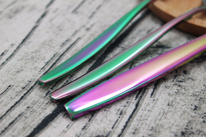 <strong>Rainbow</strong> Color PVD Coating Tableware, Colorful Plated Cutlery Set ,nice <strong>rainbow</strong> Titanium Cutlery Set Food Safe Color Dinner Set - Product Image 6